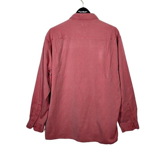 Bugatchi Brushed Cotton Twill Button Up Shirt Mens XL Salmon Coral Soft Preppy - Picture 2 of 7